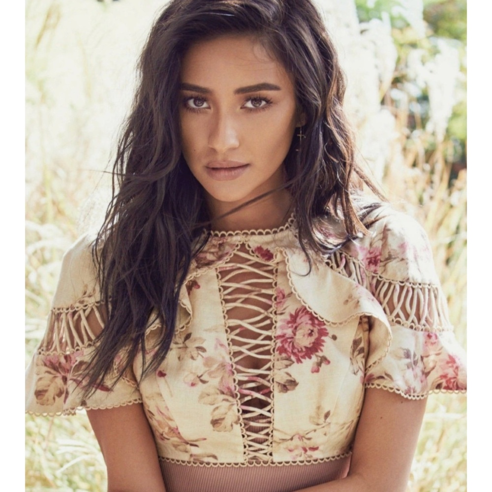 Zimmermann $425 Ad Campaign Corsair Lace Up Linen Roses Ruffle Top 1 S 4-8